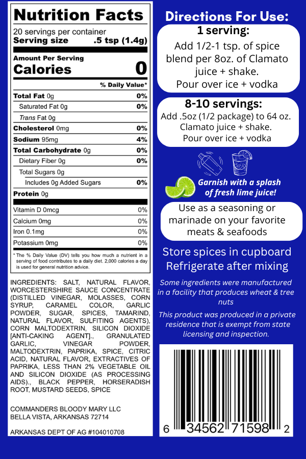 Commander's Mild Bloody Mary Blend